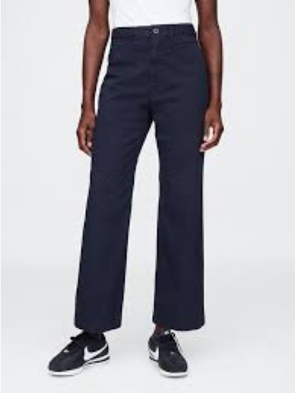 NWT Gap High Rise Stride Wide-Leg Ankle Khakis, Navy, Sz 12